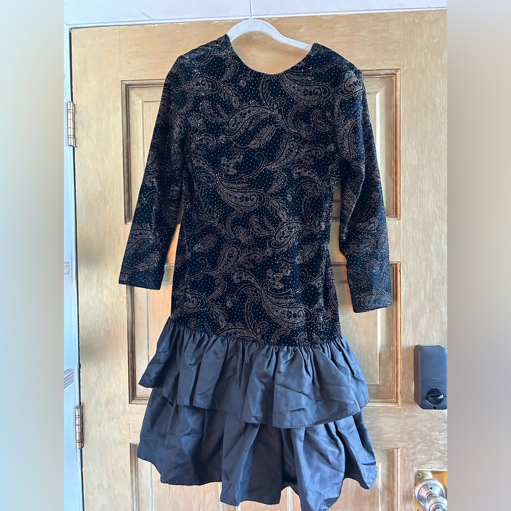 Vintage 80s drop‎ waist prom dress